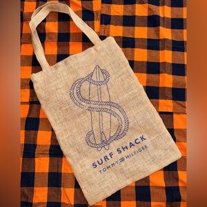 Tommy Hilfiger Beige and Blue Surf Shack Tote